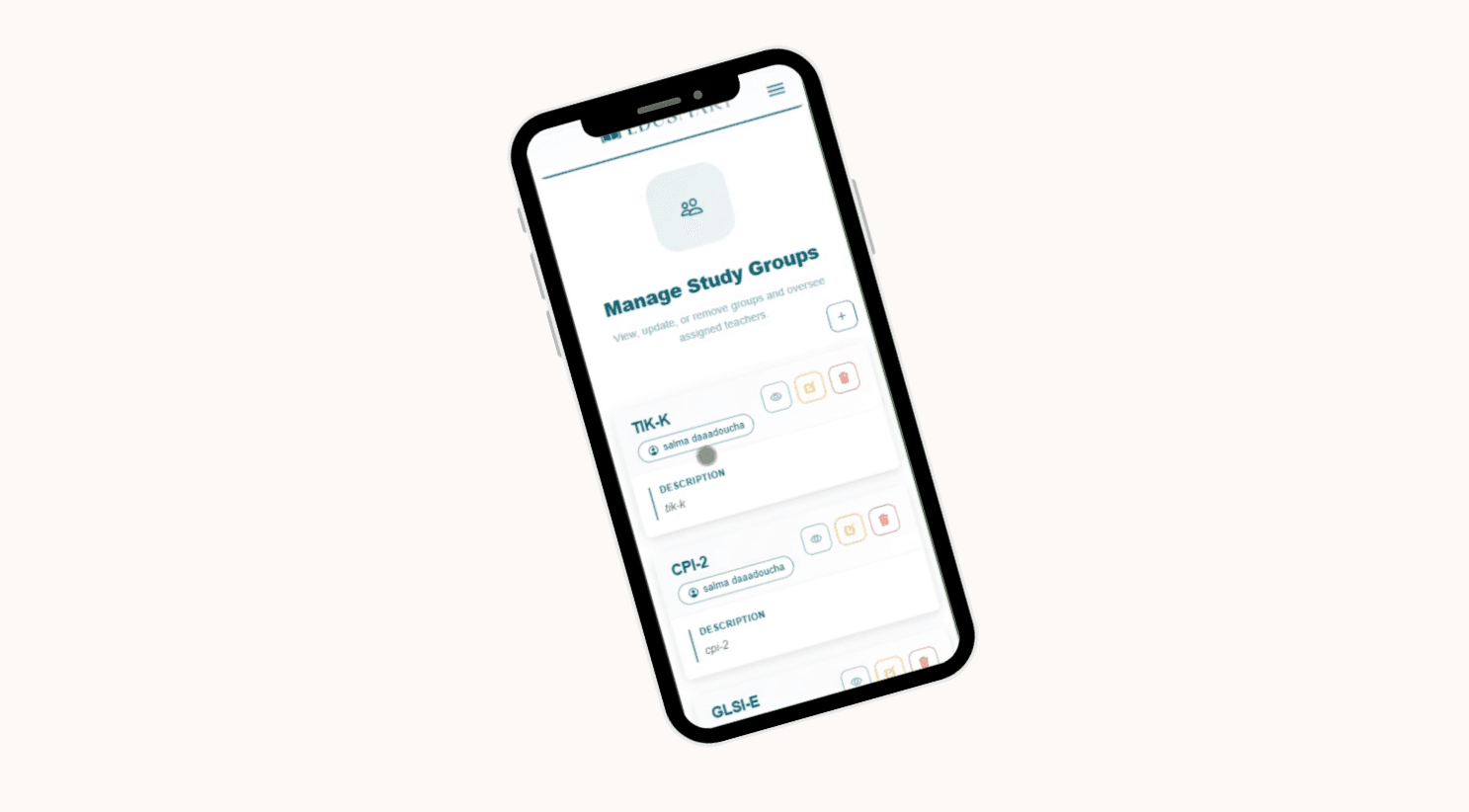 EduSmart educational management platform interface