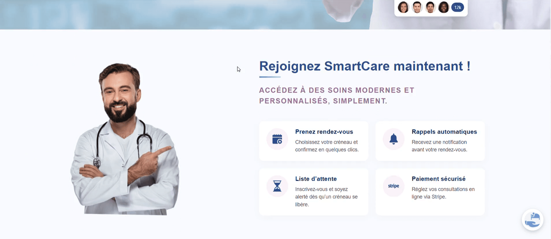 SmartCare hospital management system dashboard